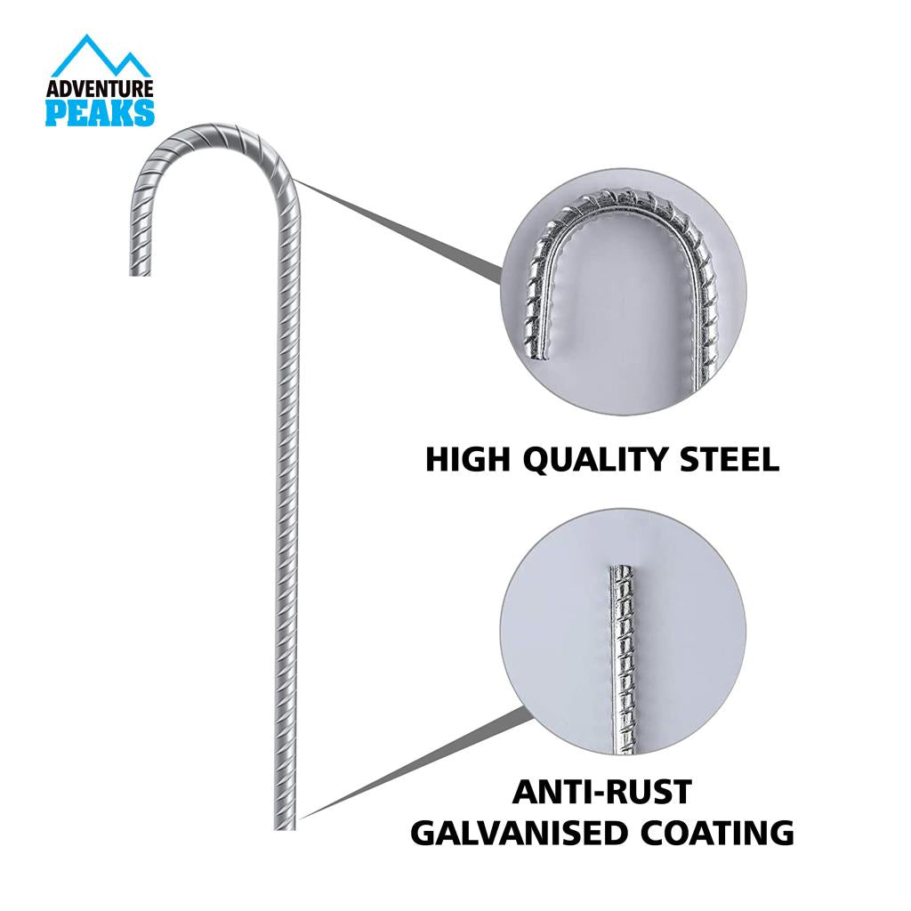 Galvanised Heavy Duty Steel Metal Ground Stakes Camping Tent Gazebo Marquee Pegs Galvanised Heavy Duty Steel Metal Ground Stakes Camping Tent Gazebo Marquee Pegs
